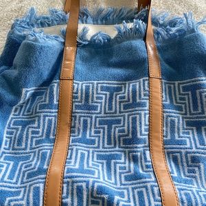 Authentic Tory Burch terrycloth beach bag